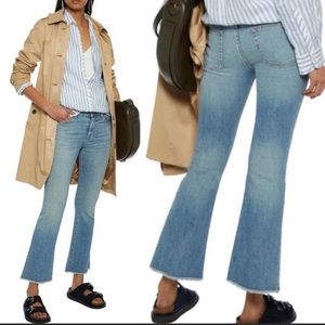 Nili Lotan Vianca Jeans Venice Wash Light Flare Raw Hem Size 27